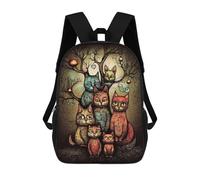 sinyumoney Whimsical Cat Family Portrait Kids Backpack, Backpack School Bag, Backpacks Kids School 3D Printed School Bags for Elementary And Middle School Students Teens Birthday Gift 17inch