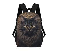 sinyumoney Whimsical Cat Portrait Artwork School Backpack Rucksack Casual Daypacks School Work Travel Bag for Men, Women & Teenage Boys 17inch