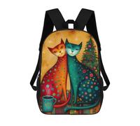 sinyumoney Whimsical Cats Christmas Art School Bags Large Water Resistant Laptop Backpack for Boys/Girls/Teenagers 17inch
