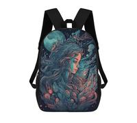sinyumoney Whimsical Cosmic Portrait 3D Printed Children's School Backpack for Kids High Capacity Travel Rucksacks Book Bags Kids School Bag Back Pack 17inch