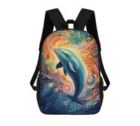 sinyumoney Whimsical Dolphin Dance School Backpack Daypacks Business Backpack Water Resistant Bookbag - Perfect for Travel, Work And Daily Use 17inch