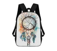 sinyumoney Whimsical Dreamcatcher Watercolor Art School Backpack Secondary Causal Travel High School Bags for Campus Outdoor Travel Sports 17inch