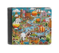 sinyumoney Whimsical Fantasy World 3D Print Clutch Purse Credit Card Slots Leather RFID Banknote Compartments Soft Convenient Purse 11.7cm*9.5cm