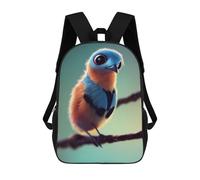 sinyumoney Whimsical Feathered Friend on Perch Children's School Backpack 3D Printed for Kids Travel Rucksacks Book Bags for Boys Elementary School Students 17inch