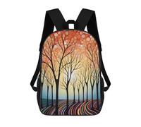 sinyumoney Whimsical Forest Sunset Backpack for Boys Teen Students, Girls Rucksack Bags Toddler Elementary Middle School Bookbag 17inch