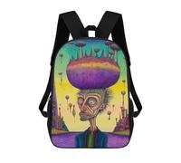 sinyumoney Whimsical Headscape Backpacks, Kids Backpack Student School Bag 3D Printed Travel Backpacks Fashion Accessory Backpack Children Waterproof School Bags 17inch