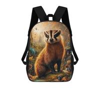 sinyumoney Whimsical Honey Badger Kids Backpack, Kids School Bag 3D Printed School Backpacks for Boys And Teenager School Students 17inch