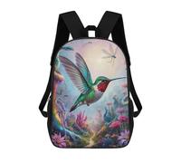 sinyumoney Whimsical Hummingbird Backpack School Bag Large Water Resistant Laptop Backpack for Girls Boys Teenage 17inch