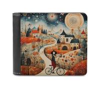 sinyumoney Whimsical Journey Through Fantasy Land 3D Print Wallet Slots ID Window Banknote Compartments Soft Convenient Men's Wallets Everyday Use 11.7cm*9.5cm