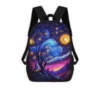 sinyumoney Whimsical Night Sky with Trees Rucksack School Secondary High School College Backpack Travel for Teenage Girls Boys Women Men 17inch
