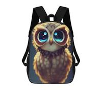 sinyumoney Whimsical Owl Illustration Kids Backpack, Kids School Bag 3D Printed School Backpacks for Boys And Teenager School Students 17inch