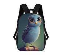 sinyumoney Whimsical Owl Perch Children's School Backpack Fashion Casual Children's Backpacks 3D Printed School Bags Boy Large Backpack 17inch