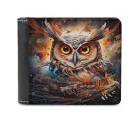 sinyumoney Whimsical Owl Whirlwind 3D Print Clutch Purse Coin Pocket ID RFID Blocking Banknote Compartments Purse Youth Guys 11.7cm*9.5cm