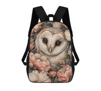 sinyumoney Whimsical Owl with Flowers School Backpack School Bags for Girls Boys Backpack with Pocket Fashion School Bag Kids Backpack 17inch