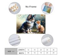 sinyumoney Whimsical Pet Friendship Scene Art Work for Home Walls Wall Decor Ready to Hang for Bathroom Toilet Decor Large Canvas Wall Art for Living Room 24x36inch(60x90cm)