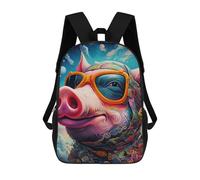 sinyumoney Whimsical Pig Portrait Kids Backpacks Children Bag,Anime Bag,Large Capacity Kids Backpack, 3D Printed Children's,Student Schoolbag,Kids Boys Girls School Bag 17inch