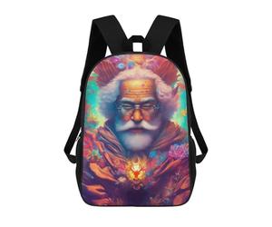 sinyumoney Whimsical Portrait with Flowers School Bag 3D Printed Backpacks Fashion Kids School Backpack Boys Rucksacks for Boys Middle School Students 17inch