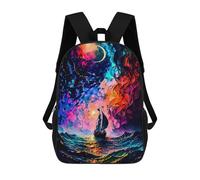 sinyumoney Whimsical Sea Voyage Backpack School Lightweight Casual Daypack School Backpacks for Teenage Girls Boys Women Men 17inch