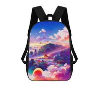 sinyumoney Whimsical Sky Garden -2 Kids Children School Backpack Bookbags Casual Travel Rucksack Boys Girls Large Capacity Daypack 17inch