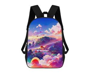 sinyumoney Whimsical Sky Garden -2 School Bags Daypacks Business Backpack Water Resistant Bookbag for Men, Women & Teenage Boys 17inch