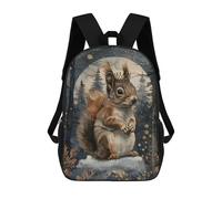 sinyumoney Whimsical Squirrel Artwork Kids Backpack Fashion Fun Backpack Book Bag for Boys And Teenager 3D Printed School Bags for Boys 17inch