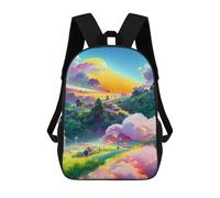 sinyumoney Whimsical Sunset Landscape -1 School Bag 3D Printed Children's School Backpack Casual Fashion Travel Backpacks for Kids School Students 17inch
