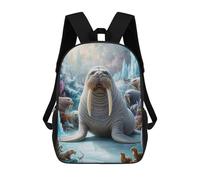 sinyumoney Whimsical Walrus Children's Backpacks School Backpack 3D Printed Backpack for Kids Travel Rucksacks Book Bags Kids School Bag 17inch