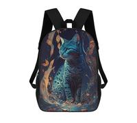 sinyumoney Whimsical Waterfall Cat School Bags Daypacks Business Backpack Water Resistant Bookbag for Men, Women & Teenage Boys 17inch