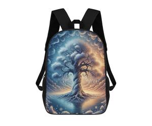 sinyumoney Whimsical Winter Tree Rucksack Water Resistant Travel Backpack Computer Bag for Men, Women & Teenage Boys 17inch