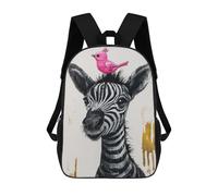 sinyumoney Whimsical Zebra And Bird Backpack School Rucksack Casual Daypacks School Work Travel Bag for Men/Women 17inch