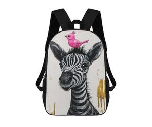 sinyumoney Whimsical Zebra And Bird Backpack School Rucksack Casual Daypacks School Work Travel Bag for Men/Women 17inch