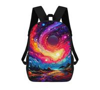 sinyumoney Whirling Cosmic Canvas Backpack Kids School Bag Boys Cartoon 3D Print Students Schoolbag Laptop Daypack for Boys Girls 17inch