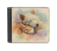 sinyumoney Whisker Whispers 3D Print Men's Wallet Holds Bills Credit Banknote Compartments Slim Elegant Purse Everyday Use 11.7cm*9.5cm