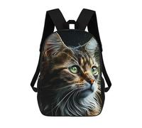sinyumoney Whiskered Whimsy Feline Fantasy -1 School Backpack Daypacks Business Backpack Water Resistant Bookbag - Perfect for Travel, Work And Daily Use 17inch