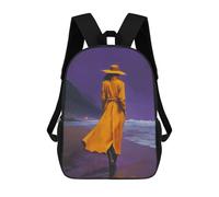 sinyumoney Whisper of The Tide School Bag Backpack Teen Schoolbag 3D Printing Adjustable Schoolbag Fashion Pocket Bag for Kids Boys Girls Students And Teenagers Fans 17inch
