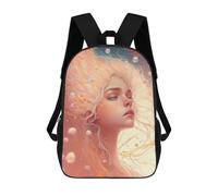 sinyumoney Whispering Bubbles Dreamscape 3D Printed Children's School Backpack for Kids High Capacity Travel Rucksacks Book Bags Kids School Bag Back Pack 17inch