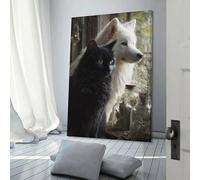 sinyumoney Whispering Cats & Wolves Custom Canvas Prints for Living Room Kitchen Home Decorations Wall Art Canvas 20x30inch(50x75cm)