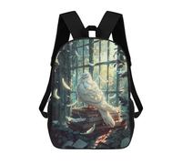 sinyumoney Whispering Feathers A Magical Library Scene -1 Backpack School Bag Lightweight Casual Daypack School Backpacks for Teenage Girls Boys Women Men 17inch