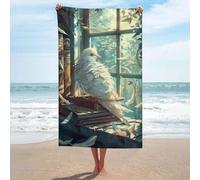 sinyumoney Whispering Feathers A Magical Library Scene Bathroom Towels Oversized Highly Absorbent Quick Dry Beach Towel for Outdoor Pool Garden Holiday 130cm*80cm