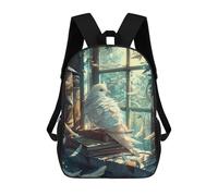 sinyumoney Whispering Feathers A Magical Library Scene Rucksacks 3D Printed Children 17inch Backpacks Fashion Casual Daypack Travel Bags Outdoor Casual Daypack for Boy And Girl