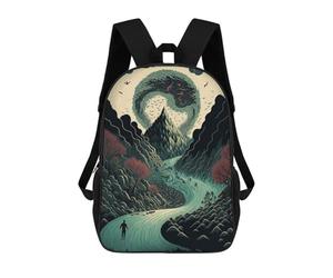 sinyumoney Whispering Forest Pathway Backpack Cartoon Plush Bag, 3D Backpack for Kids School Bag Birthday Gift Idea for Boys And Girls 17inch