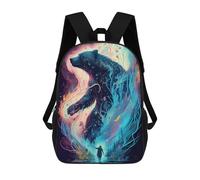 sinyumoney Whispering Forest Spirit Backpack Cartoon Plush Bag, 3D Backpack for Kids School Bag Birthday Gift Idea for Boys And Girls 17inch