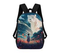 sinyumoney Whispering Mountains A Girl's Journey Kids School Backpack 3D Printed Fashion School Bag Casual School Bag for Boys Elementary And Middle School Students 17inch