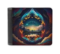 sinyumoney Whispering Mountains Reflection 3D Print Clutch Purse Coin Pocket ID RFID Blocking Stylish Banknote Compartments Fashion Slim Wallets 11.7cm*9.5cm