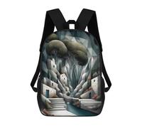 sinyumoney Whispering Village of Stone And Mist School Bag 3D Printed Children's School Backpack Casual Fashion Travel Backpacks for Kids School Students 17inch