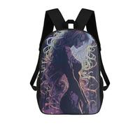 sinyumoney Whispering Winds A Digital Art Exploration Backpack 3D Print Kids Bag Elementary Students Daypack Lightweight School Bag for Children Girls Boys Nursery Lunch Pack 17inch