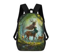 sinyumoney Whispers in The Wildwood 3D Printed Children's School Backpack for Kids Travel Rucksacks Book Bags Kids School Bag 17inch
