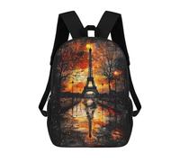 sinyumoney Whispers of History Gothic Paris at Dusk Children's Backpacks School Backpack 3D Printed for Kids Travel Rucksacks Book Bags Kids 17inch School Bag