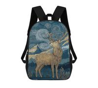 sinyumoney Whispers of The Night Stag School Backpack Secondary Causal Travel High School Bags for Camping Outdoor Adventures And Daily Travel 17inch