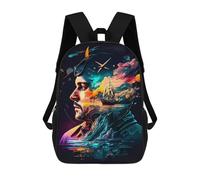 sinyumoney Whispers of The Sea School Bags Large Lightweight Casual Backpack for Camping Outdoor Adventures And Daily Travel 17inch
